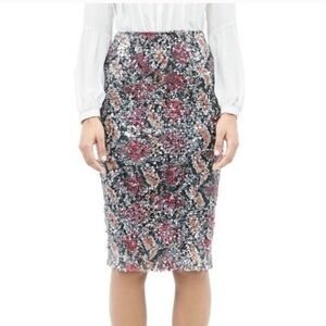Nicole Miller Carter Snake Sequin Pencil Skirt